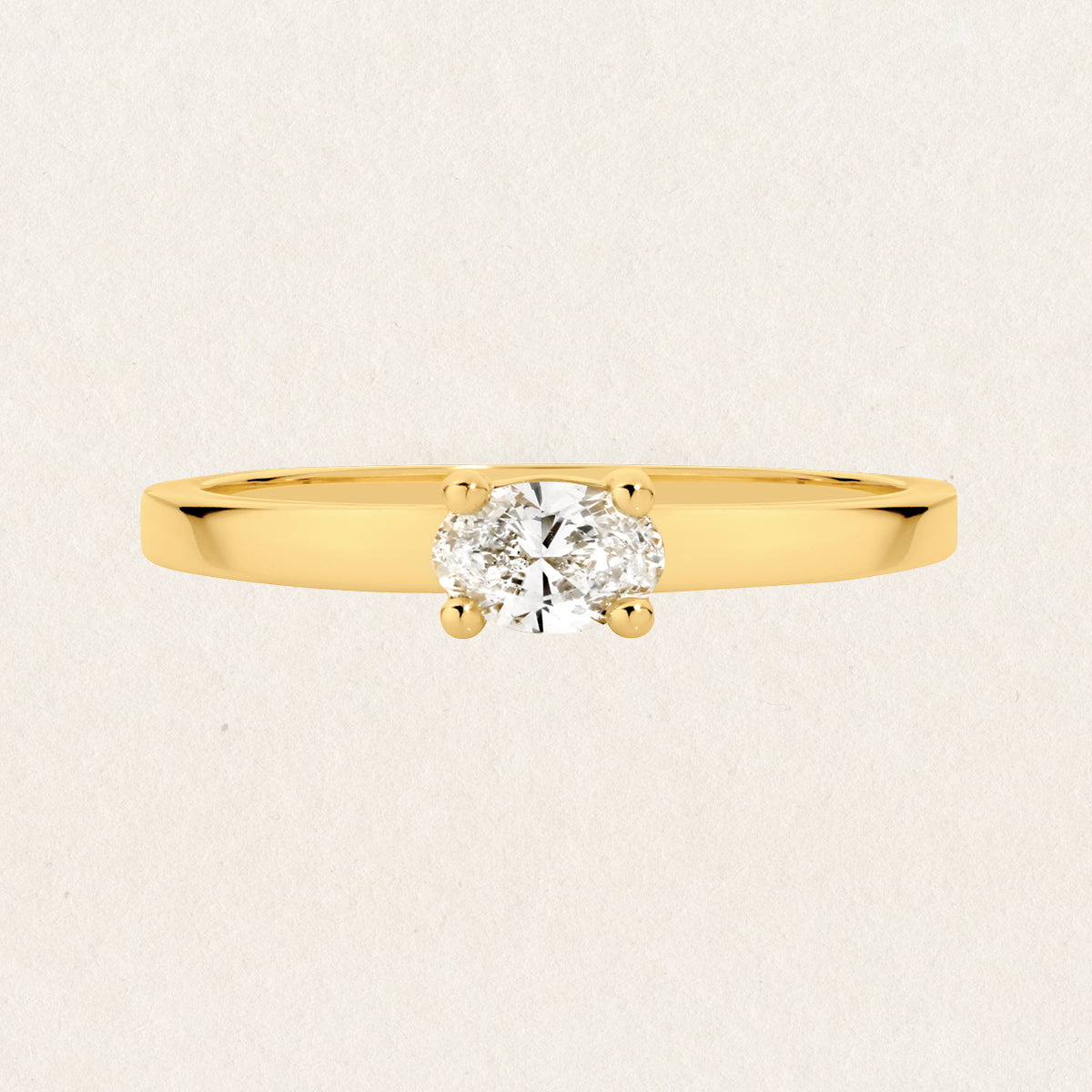 Brilliant round cut 0.38ct lab grown diamond Solitaire ring made with 9k yellow gold