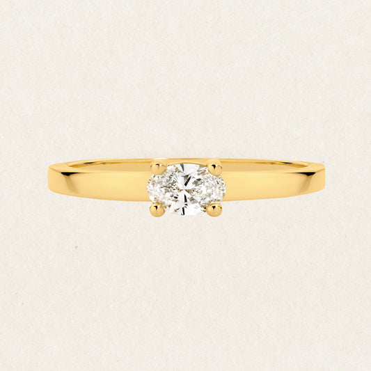 Brilliant round cut 0.38ct lab grown diamond Solitaire ring made with 9k yellow gold