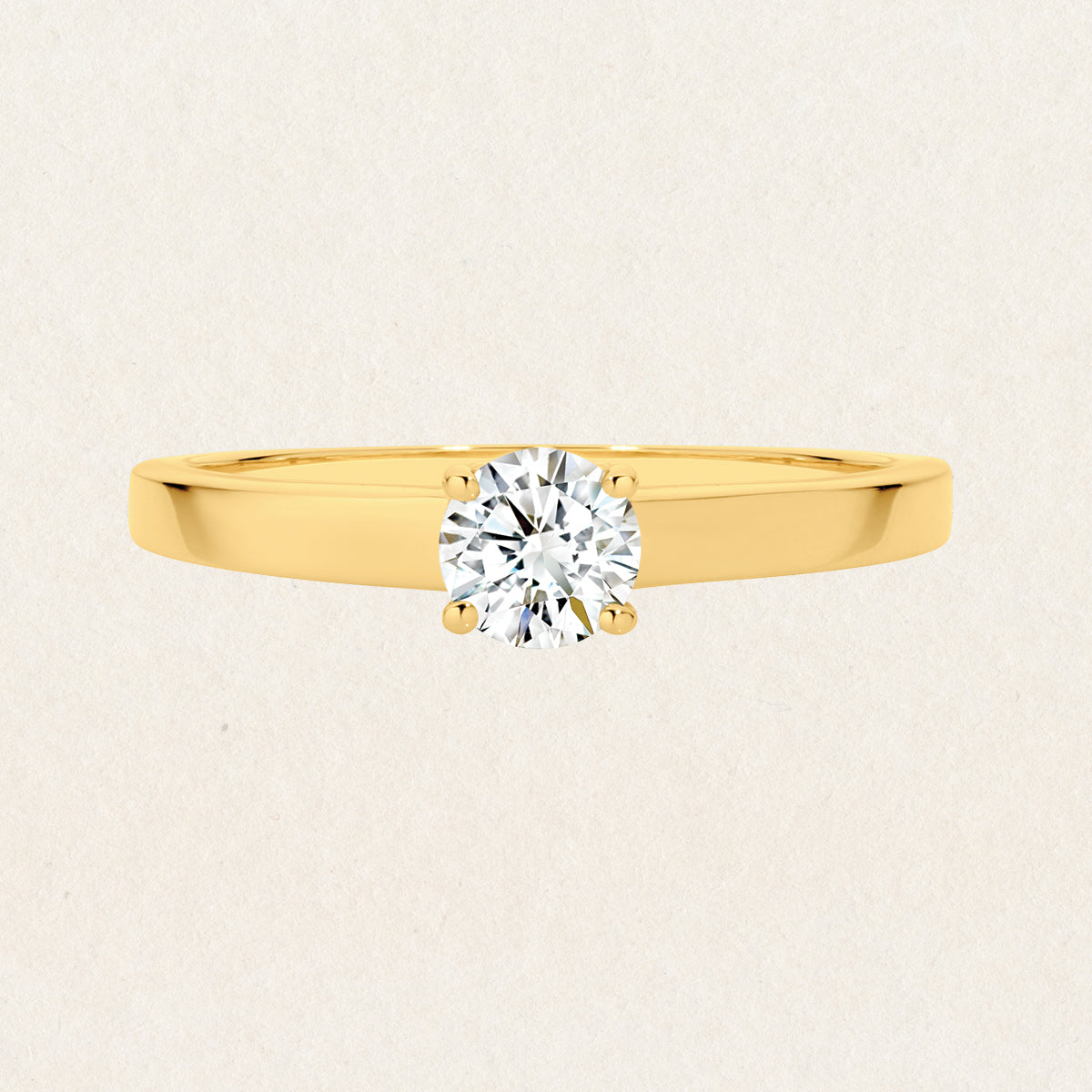 Brilliant round cut 0.39ct lab grown diamond Solitaire ring made with 9k white gold