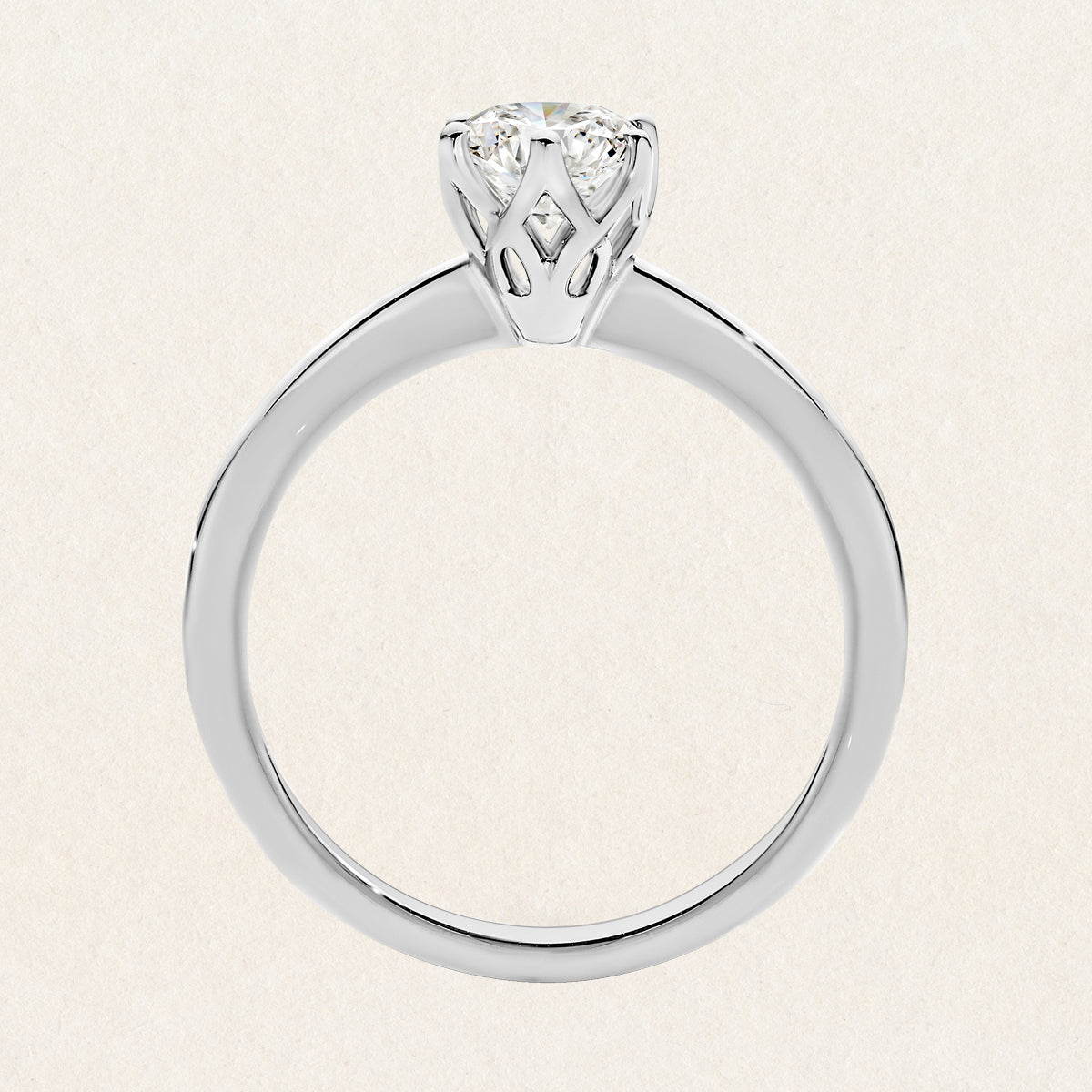 Stunning 1.00ct lab grown diamond solitaire ring made with 18k white gold