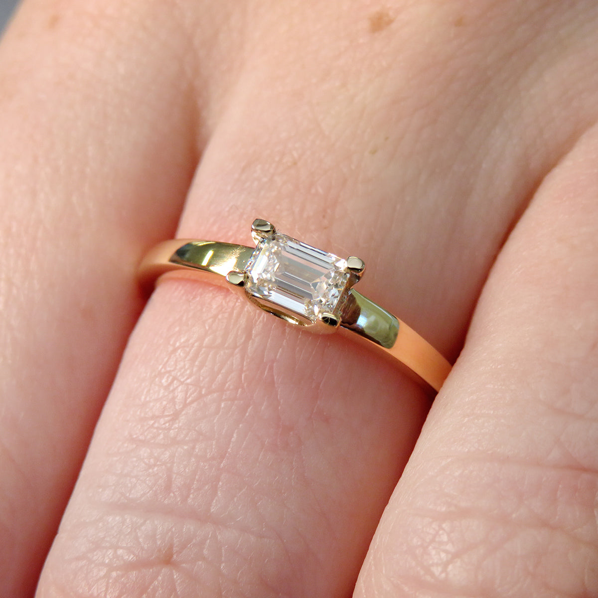 0.38ct lab grown diamond Solitaire ring made with 9k yellow gold